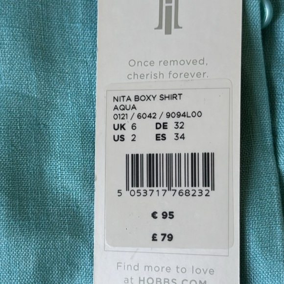 NWT Hobbs London Linen Button Down Shirt Size 2 - Picture 4 of 7